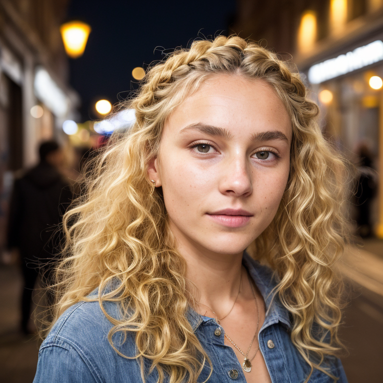 A person with blonde hair