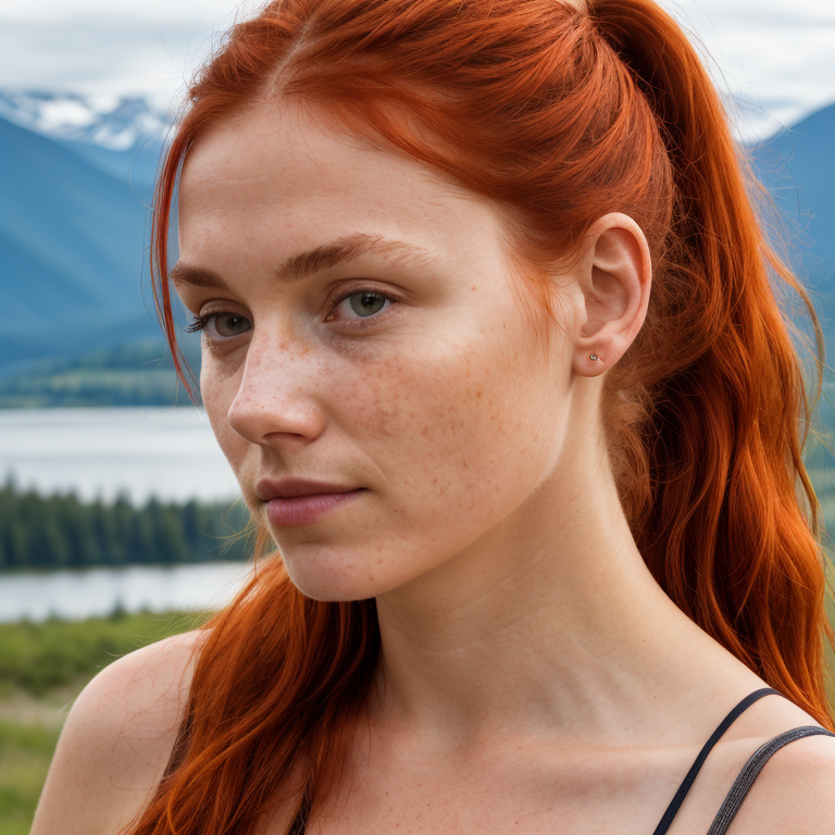 A person with red hair and freckles