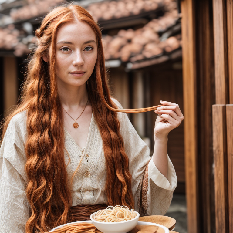 A person holding a plate of spaghetti